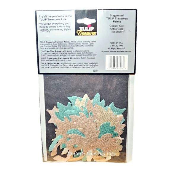 Vtg Autumn Harvest  Iron On Applique Fashion Kit Lame Tulip Treasures 1993 Craft - Picture 4 of 6